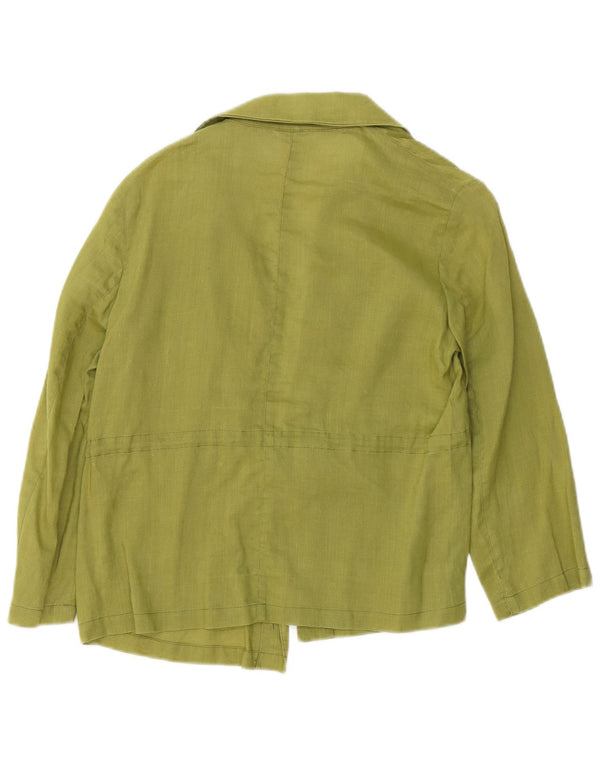 Blazer pentru femei Zara UK 16, mare, verde, ramie