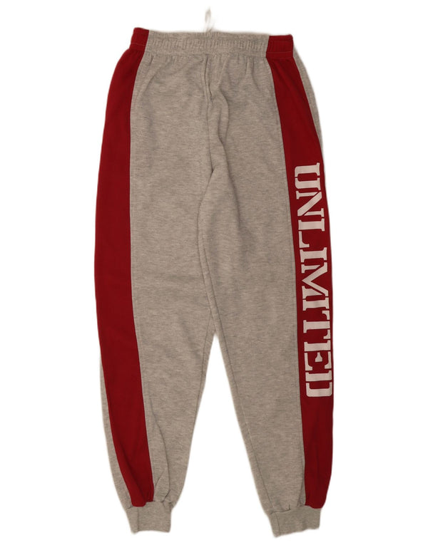 Pantaloni de trening Vintage pentru femei cu grafică Joggeri UK 6 XS Gri Colorblock