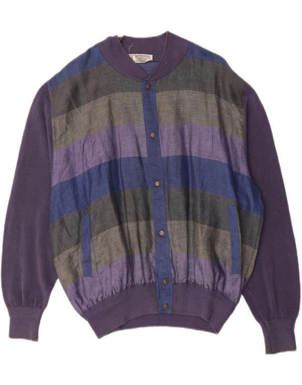 Umberto Vallati Bomber pentru bărbați UK 38 Medium, multicolore, cu dungi