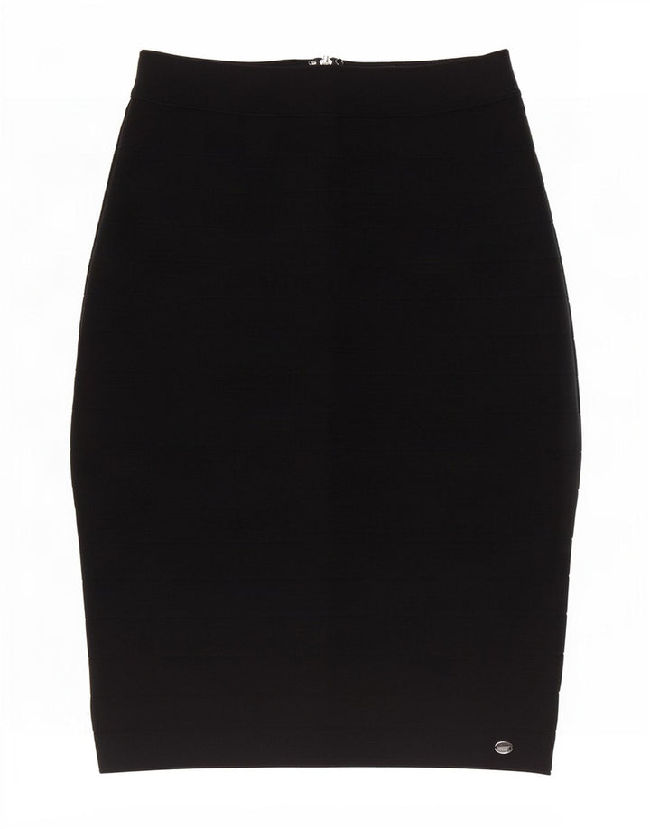 Fusta creion pentru femei Guess Small W26 Black Rayon