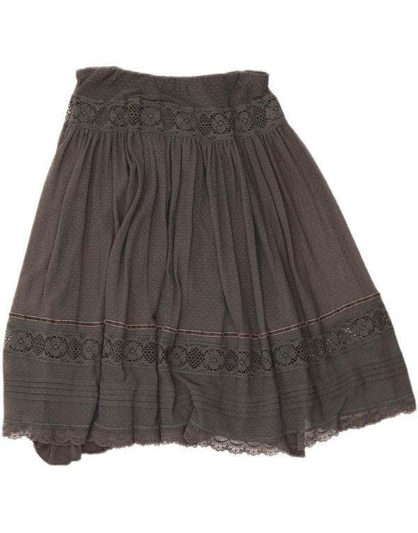 Fustă plisată pentru femei Zara Medium W28 Gri cu dungi