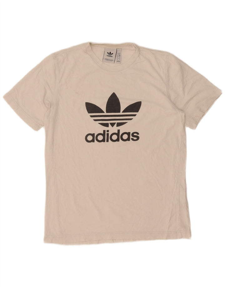 Tricou grafic pentru bărbați Adidas Top mic, alb, bumbac