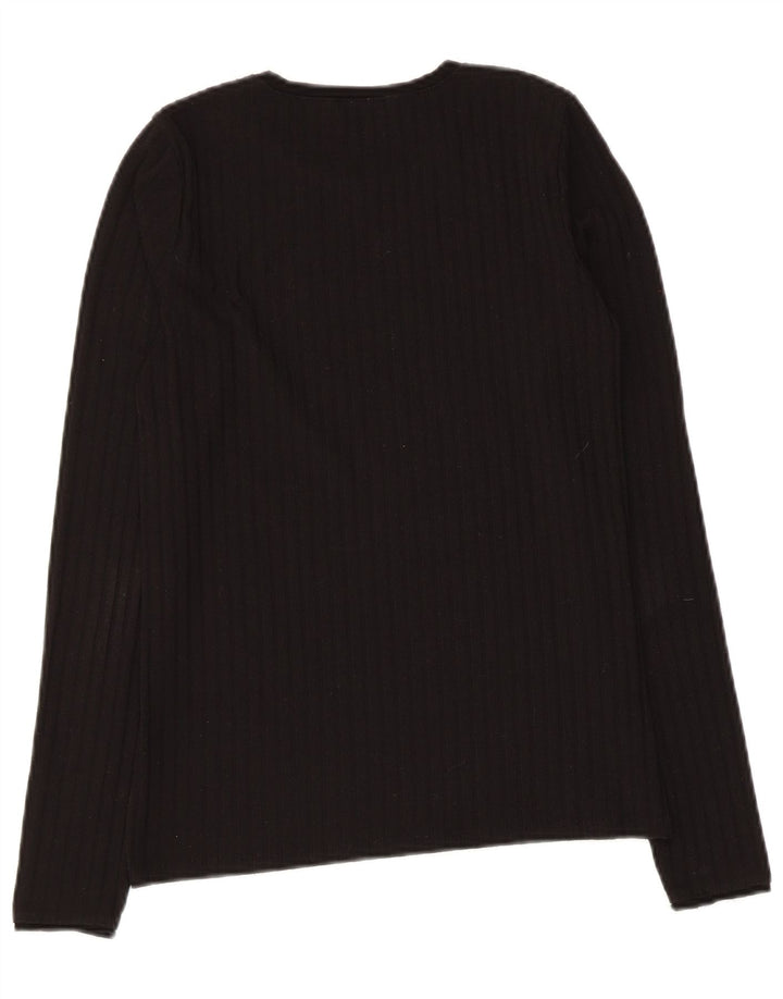 Top pentru femei Zara cu mânecă lungă UK 12 Medium Negru