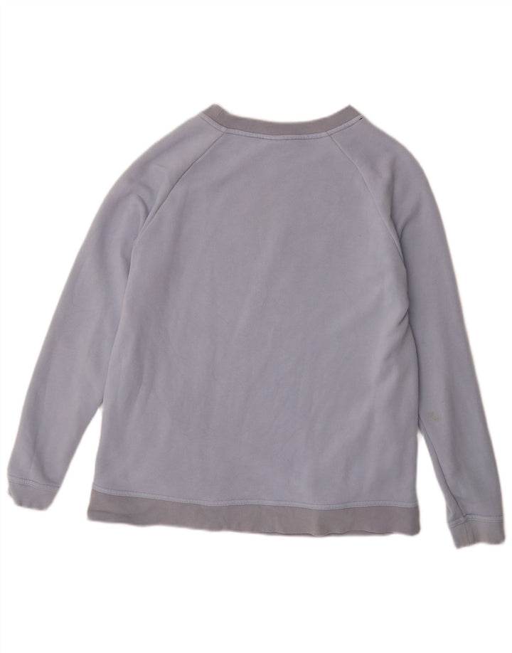 NIKE Womens Graphic Sweatshirt Jumper UK 14 Medium Blue Cotton