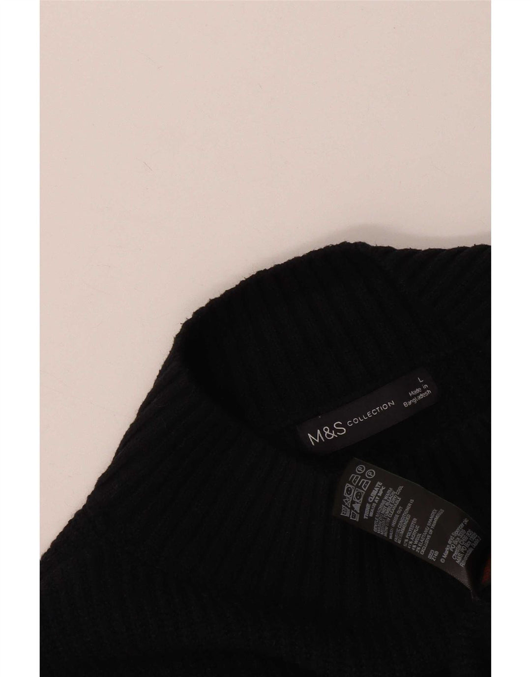 Rochie pulover cu mânecă lungă pentru femei Marks & Spencer UK 16 Poliester negru mare
