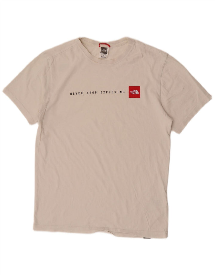 Tricou grafic pentru bărbați The North Face Top mic, alb, bumbac