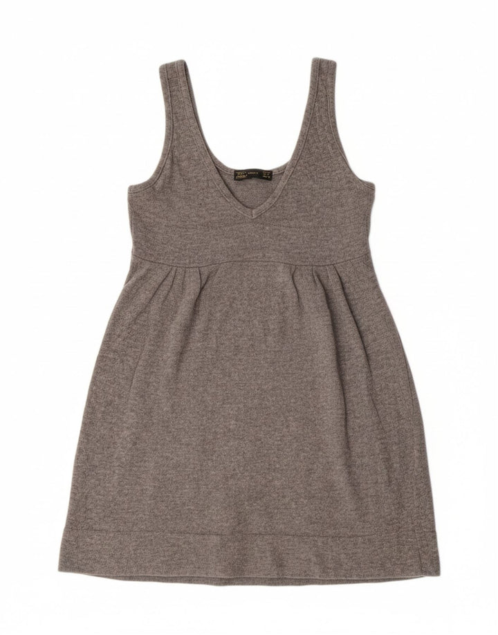 ZARA Womens Sleeveless Jumper Dress UK 12 Medium Grey Wool Vintage Zara and Second-Hand Zara from Messina Hembry 