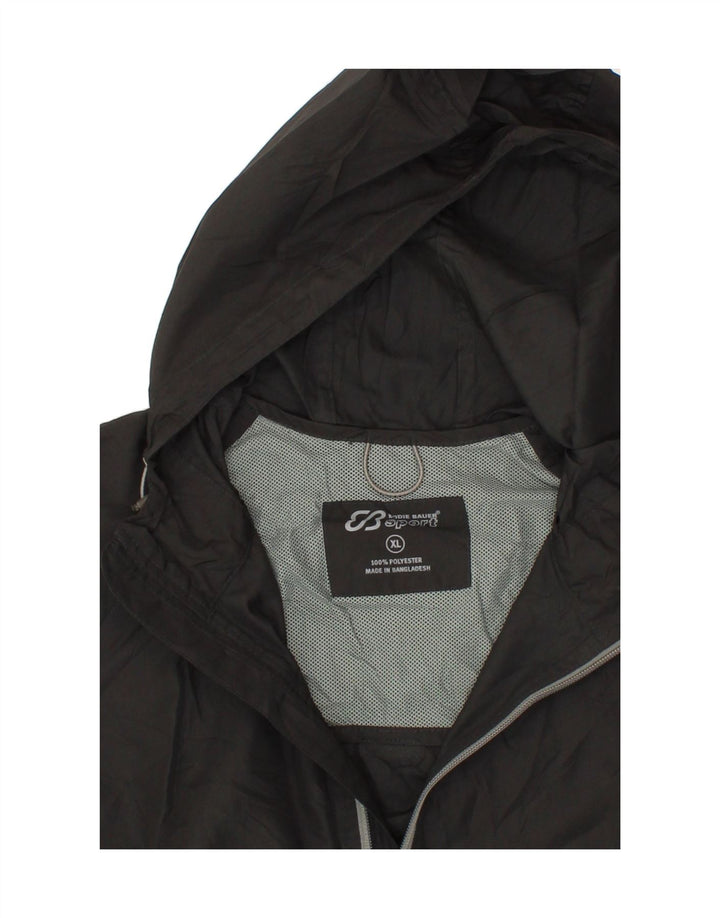 EDDIE BAUER Womens Hooded Rain Jacket UK 18 XL Black Polyester Vintage Eddie Bauer and Second-Hand Eddie Bauer from Messina Hembry 