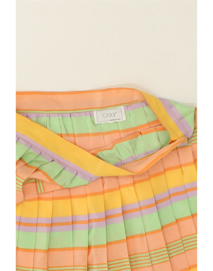 VINTAGE Womens Pleated Skirt W30 Medium  Multicoloured Striped Polyester Vintage Vintage and Second-Hand Vintage from Messina Hembry 