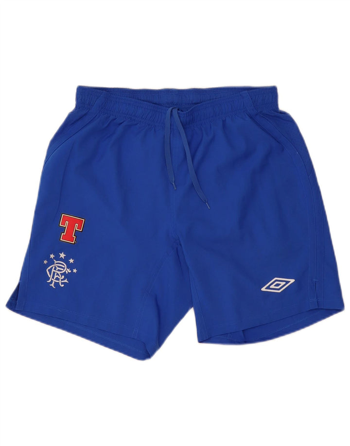 Pantaloni scurți sport grafic UMBRO pentru bărbați, poliester albastru mediu