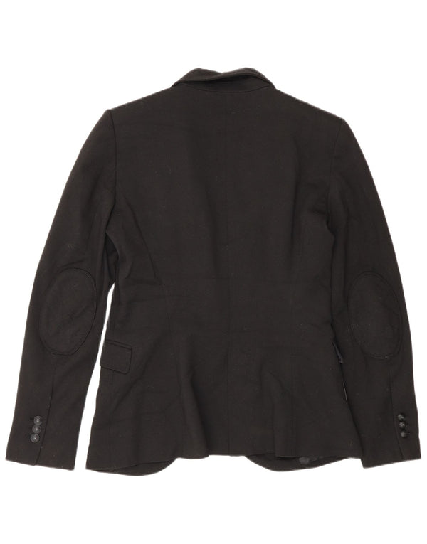 Blazer pentru femei Zara cu 1 nasture UK 12 Poliester mediu negru