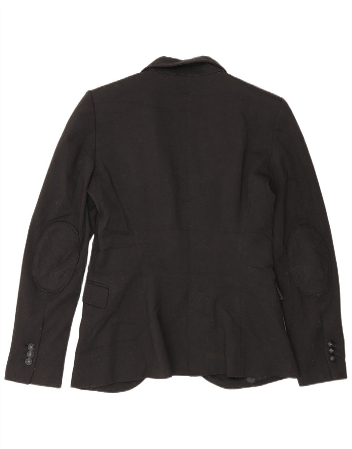 Blazer pentru femei Zara cu 1 nasture UK 12 Poliester mediu negru