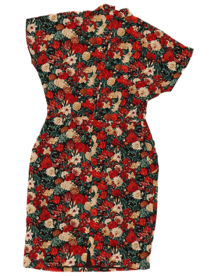 Rochie vintage pentru femei IT 46 Mătase florală multicoloră mare