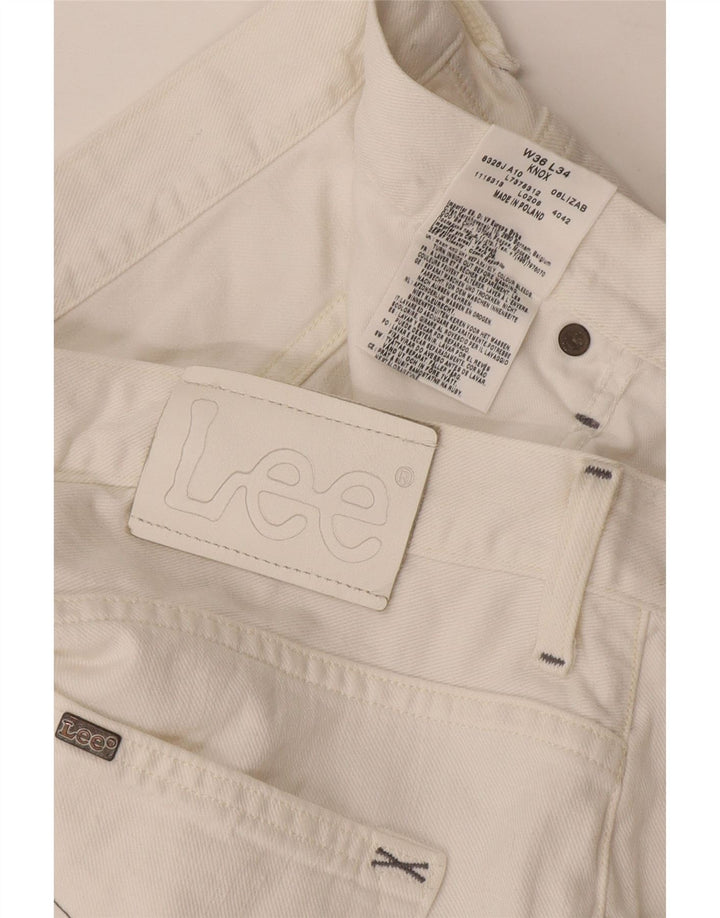 Blugi Lee Knox Straight pentru bărbați W36 L34 Bumbac alb