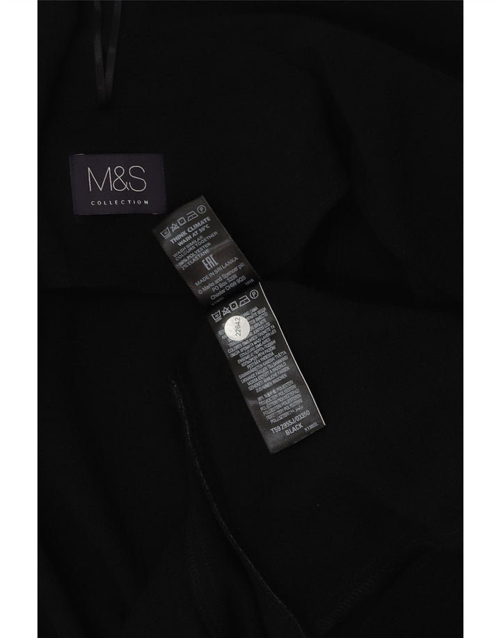 MARKS & SPENCER Jachetă Blazer deschisă pentru femei UK 12 Poliester mediu negru