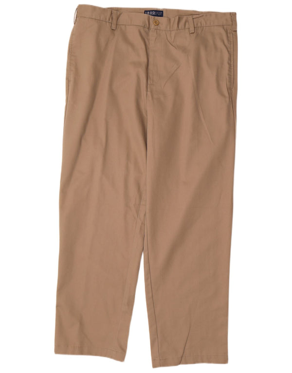Pantaloni chino pentru bărbați IZOD, cu ajustare clasică, L40 L32, bumbac bej