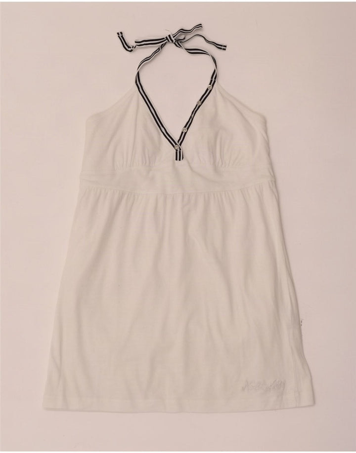 Crop Halter Top pentru femei North Sails UK 14, mare, alb, bumbac
