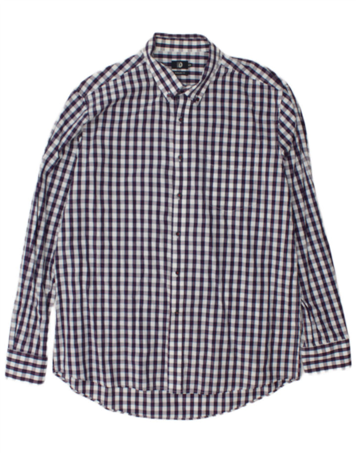 Cămașă Dack's pentru bărbați, cu ajustare obișnuită, 2XL, bumbac vichy, albastru bleumarin