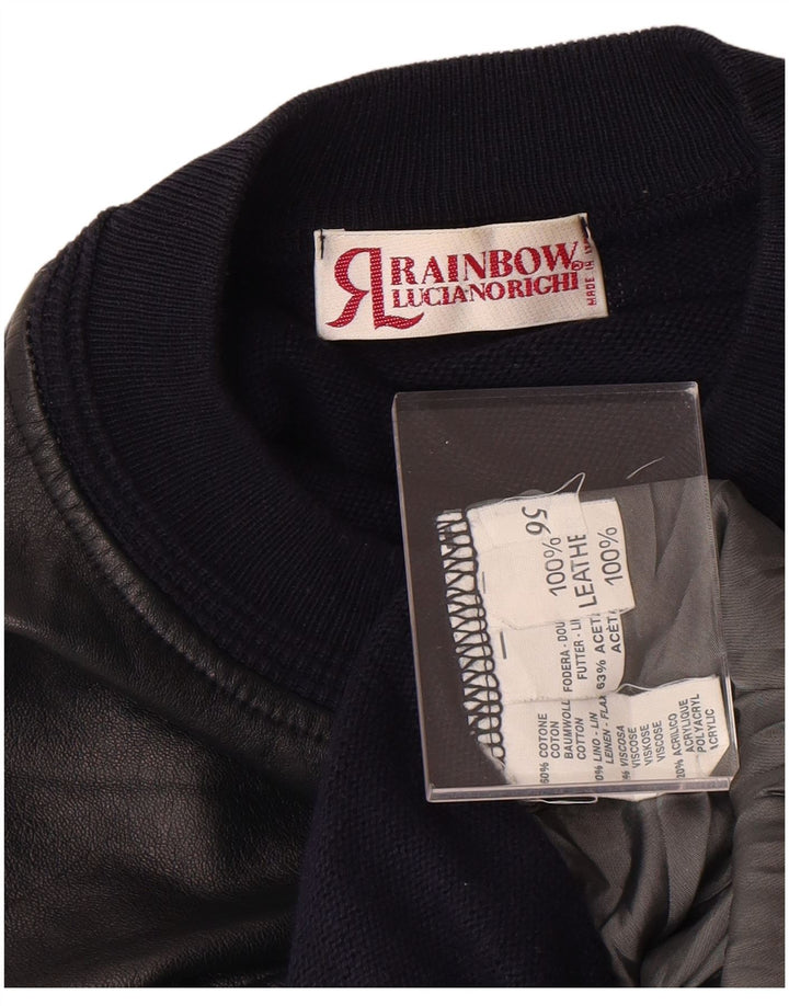 Pulover Rainbow pentru bărbați cu decolteu rotund IT 56 2XL Bumbac geometric albastru bleumarin