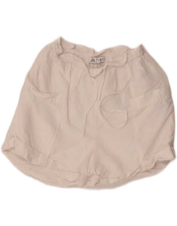 Pantaloni scurți casual pentru femei Zara XS W24 in alb