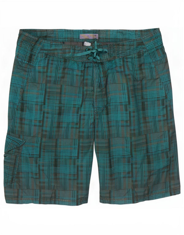 Pantaloni scurți de înot pentru bărbați Fat Face XL Blue Check Poliester