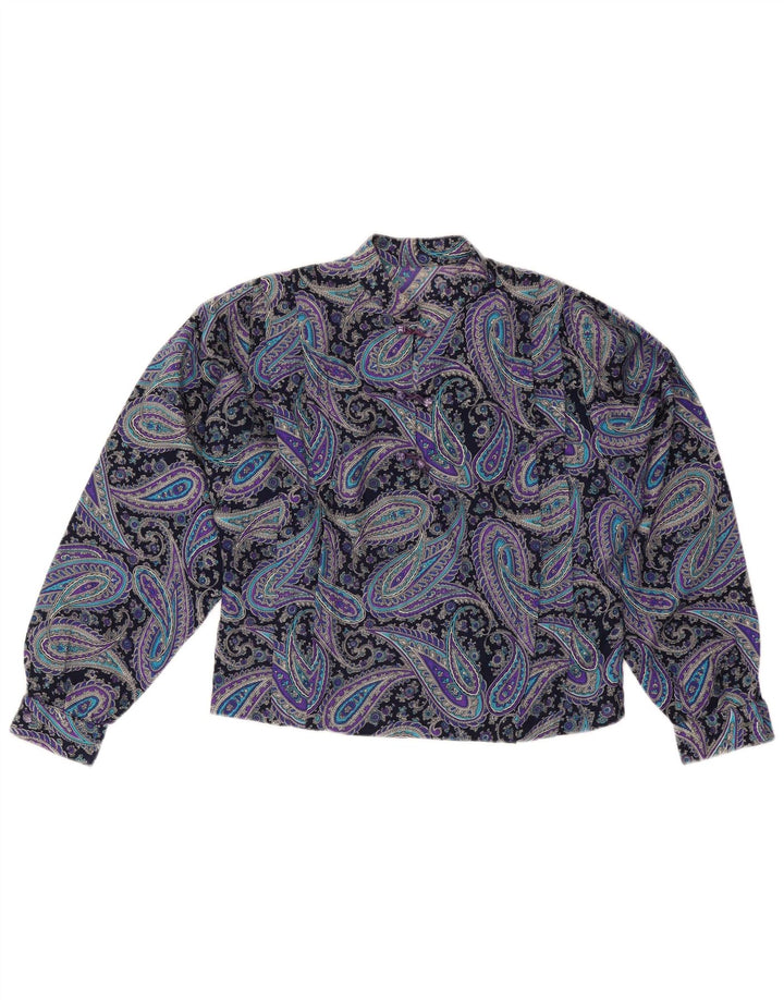 Bluză pentru femei VINTAGE UK 12 Medium Purple Paisley