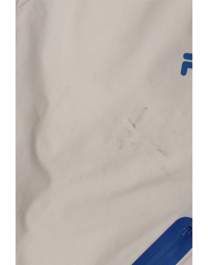 Pantaloni de schi Fila pentru bărbați, alb mediu, nailon color bloc