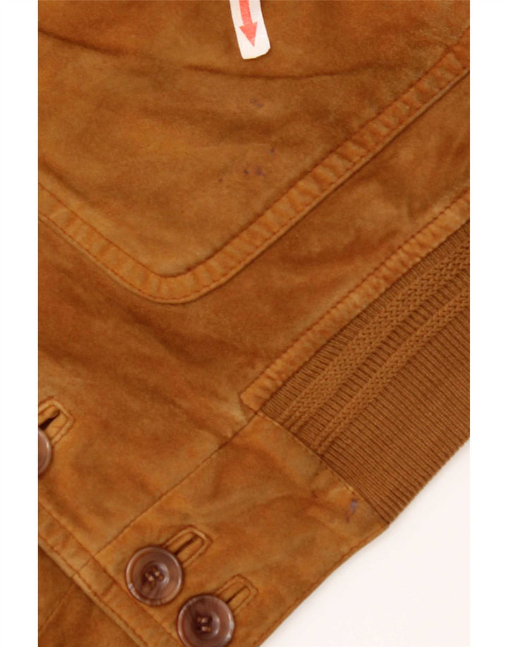 Bomber vintage pentru femei de piele intoarsa UK 18 XL maro