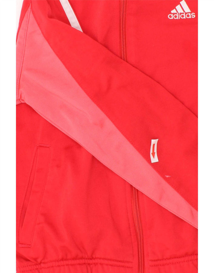 Jachetă de trening pentru fete Adidas 7-8 ani Poliester color bloc roșu