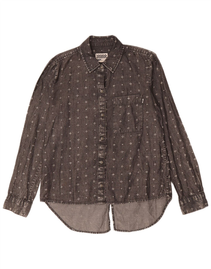 Cămașă supradimensionată pentru femei Vans UK 10 Small Black Geometric Bumbac
