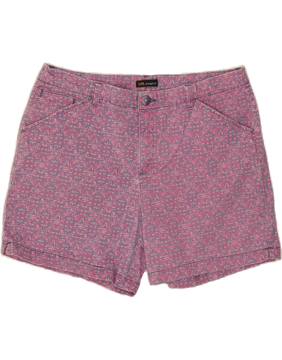 LEE Womens Abstract Pattern Casual Shorts US 18 2XL W40 Pink Vintage Lee and Second-Hand Lee from Messina Hembry 