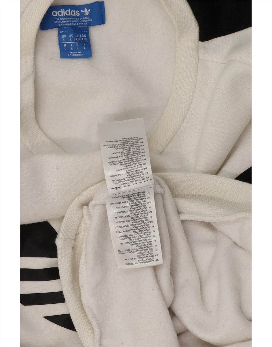 Hanorac cu grafic pentru bărbați Adidas Jumper mare, alb, din bumbac color bloc