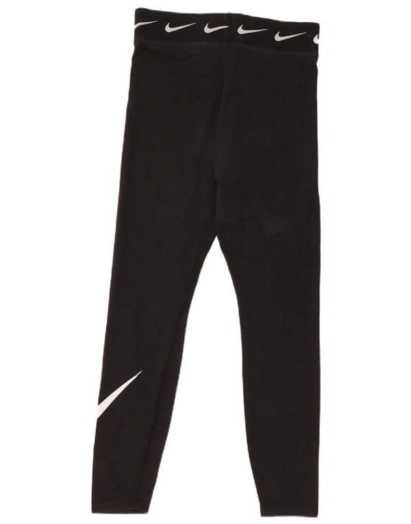 Leggings grafic Nike pentru femei UK 12, bumbac mediu negru