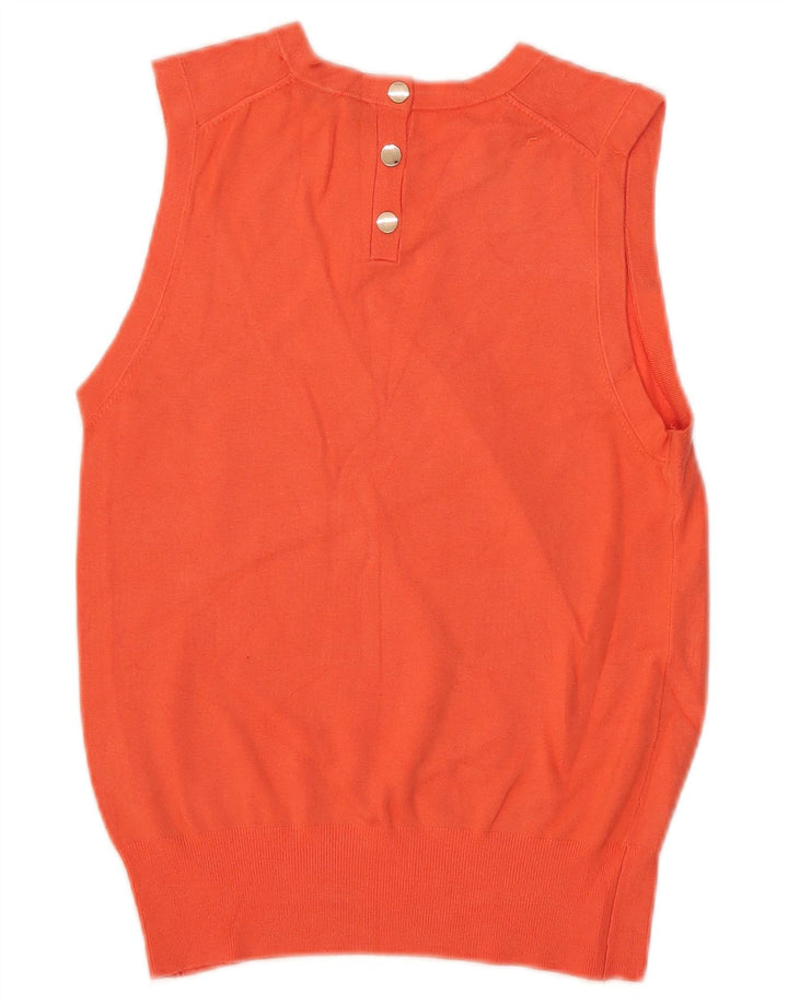Zara Femei Vest Tank Top UK 10 Small Orange