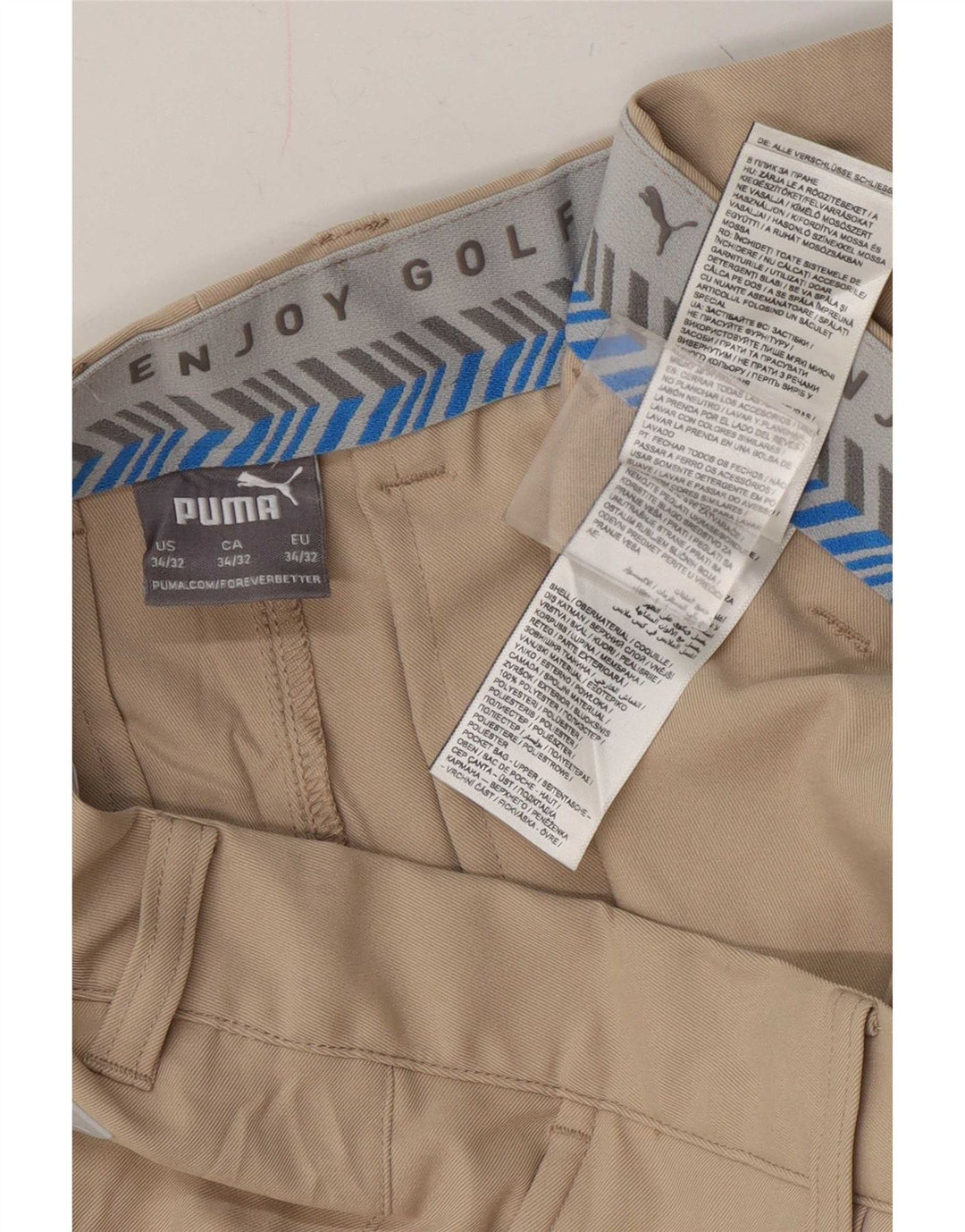 Pantaloni chino slim pentru bărbați Puma L34 L32 poliester bej