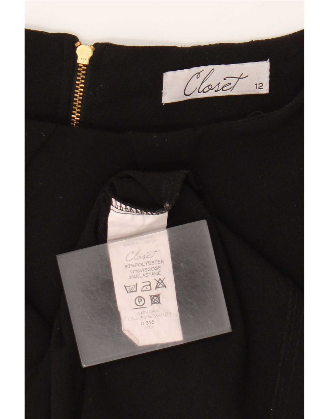 CLOSET Rochie teacă pentru femei UK 12 Poliester mediu negru