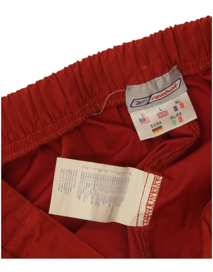 Pantaloni de trening Reebok pentru bărbați, poliester portocaliu mare