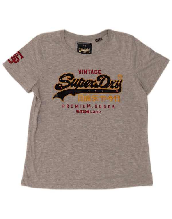 Tricou grafic Superdry pentru femei Top UK 14 Large Gri