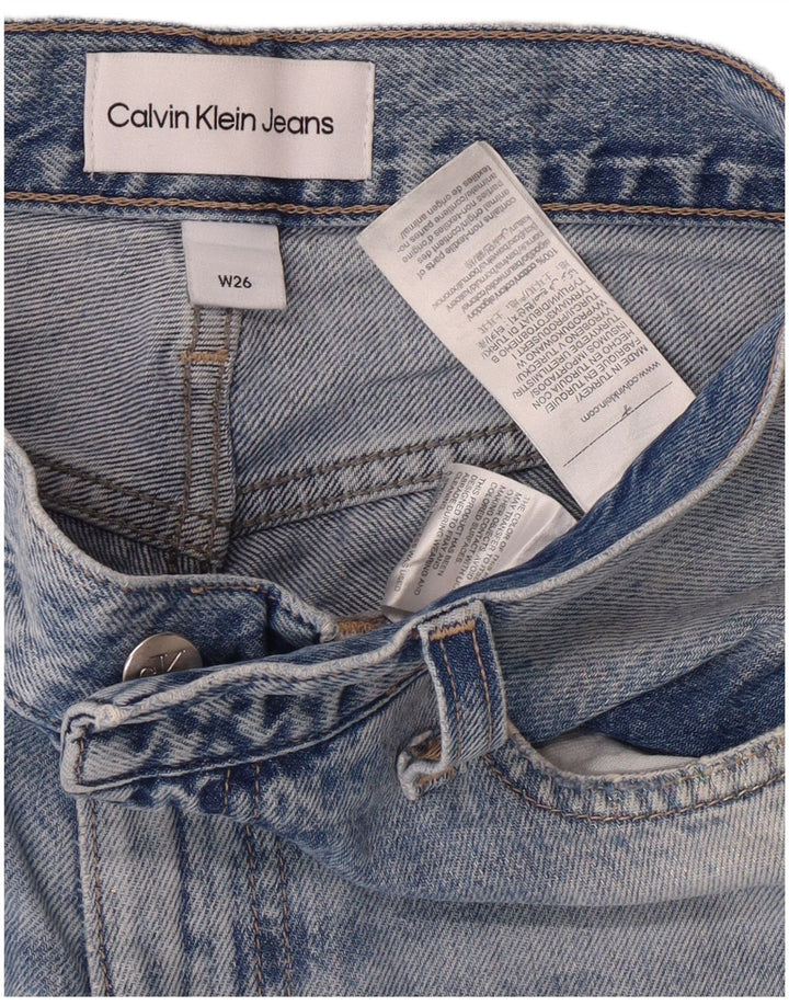Blugi Calvin Klein pentru femei, învechiți, cu talie înaltă, L26 L28 Blue Grunge