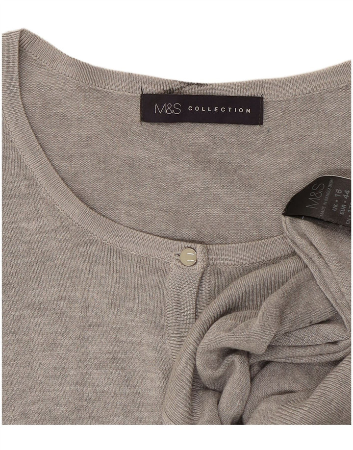Pulover cardigan pentru femei Marks & Spencer UK 16 mare, gri, viscoză cu pături