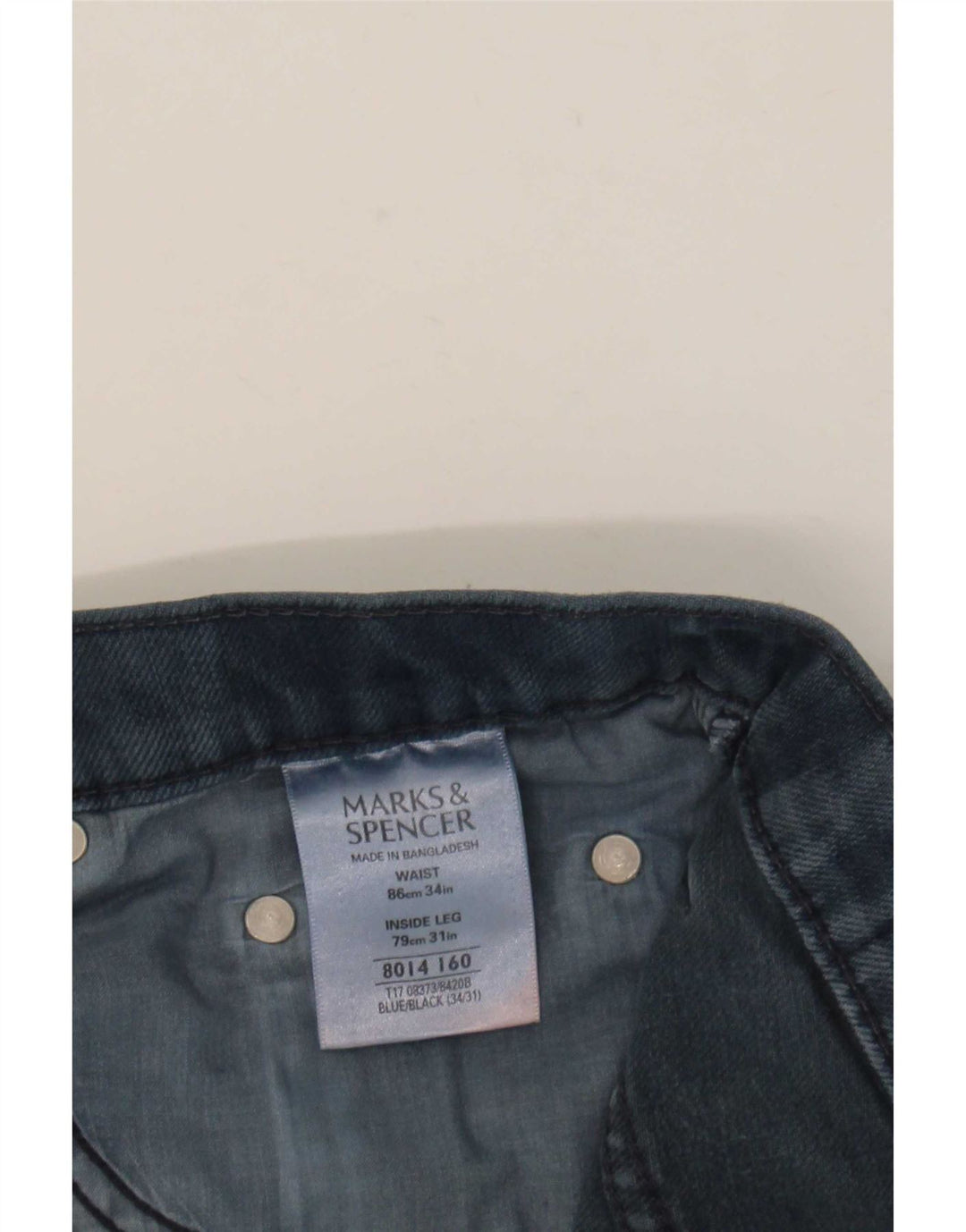 Blugi drepti pentru bărbați Marks & Spencer Blue Harbour W34 L31 Bumbac bleumarin