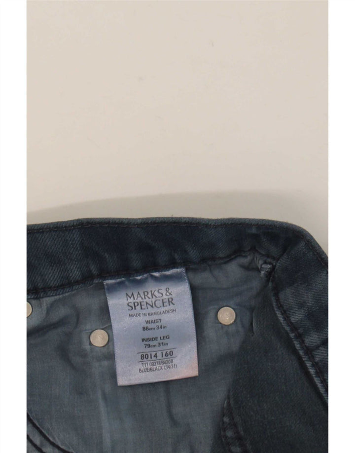Blugi drepti pentru bărbați Marks & Spencer Blue Harbour W34 L31 Bumbac bleumarin