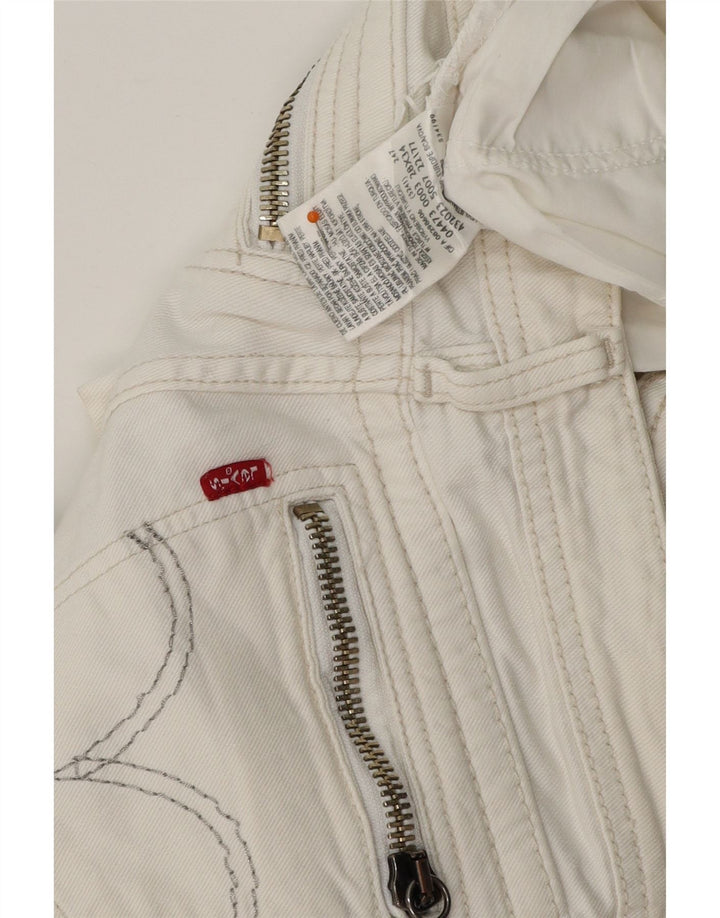 Pantaloni scurți din blugi pentru femei LEVI'S W28 bumbac alb mediu