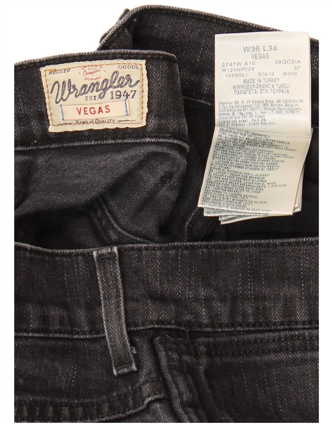 Blugi skinny bărbați WRANGLER Vegas W36 L34 bumbac negru