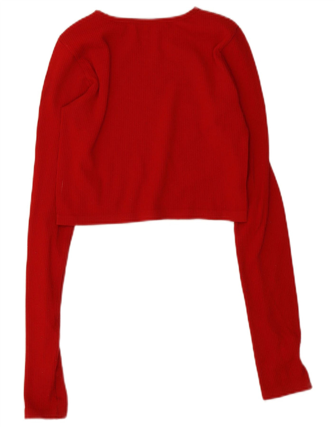 Crop Top cu mânecă lungă pentru femei Zara UK 12 Medium Red