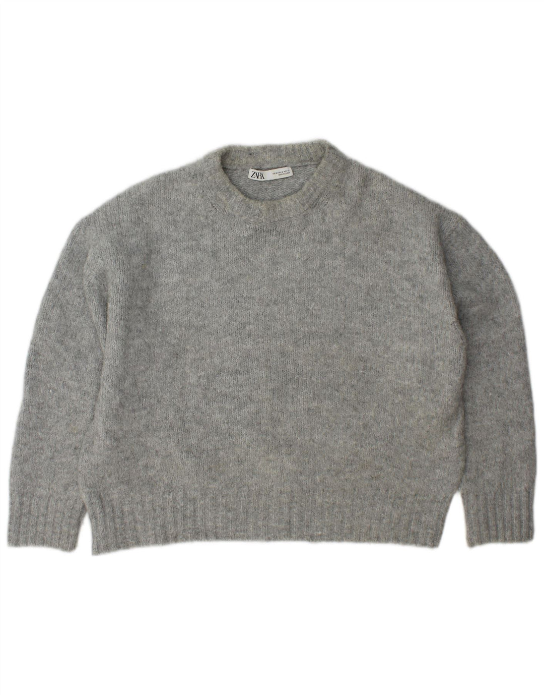 Pulover supradimensionat pentru femei Zara, cu gâtul turn, UK 14 Medium Gri Acrilic