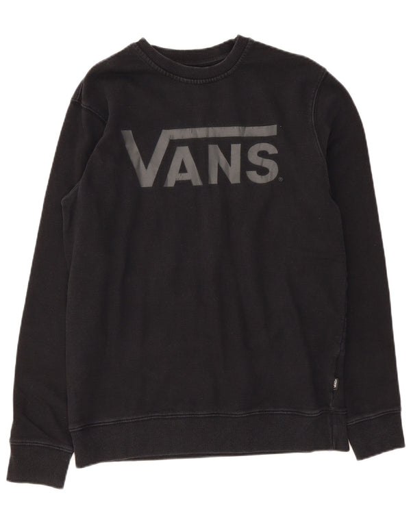 Pulover Vans pentru bărbați, bumbac mediu negru