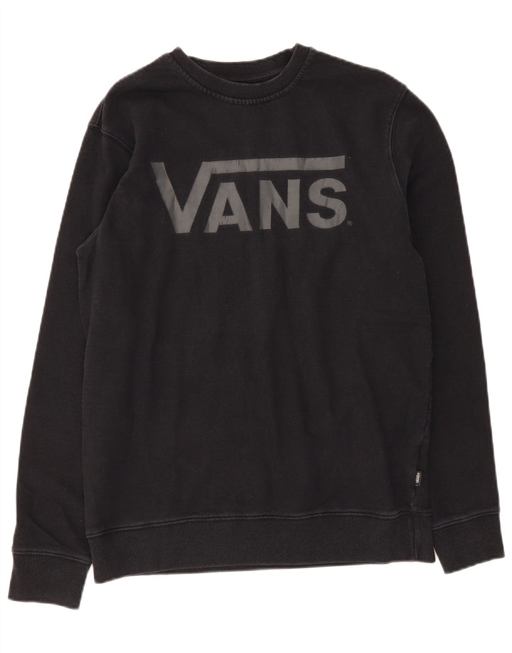 Pulover Vans pentru bărbați, bumbac mediu negru