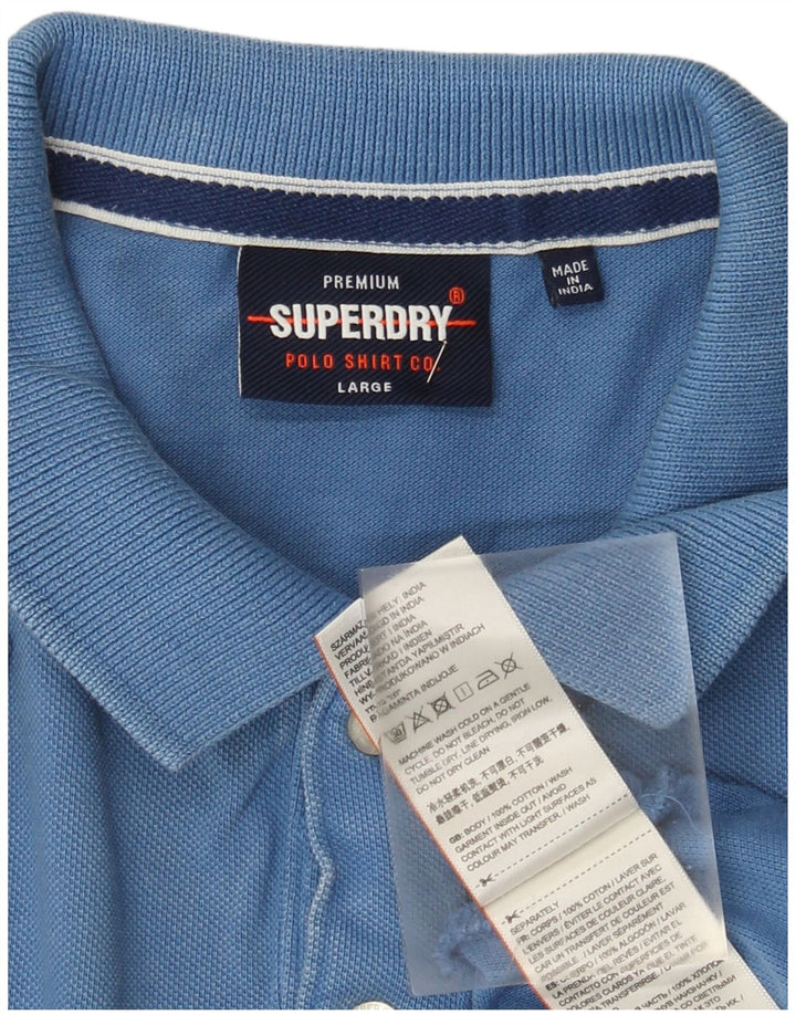 Tricou polo pentru bărbați Superdry, mare, albastru, bumbac
