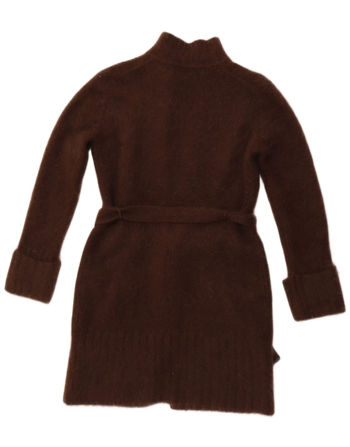 MONSOON Pulover cardigan cu paragate pentru femei UK 12 Medium Brown Lambswool